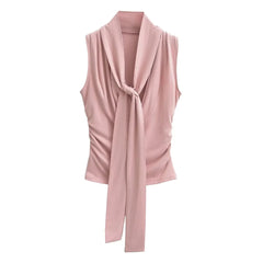 Aiertu tyler the creator outfits Swing Collar Sleeveless Vest Women's Summer French Temperament Halter Lace-up Tight Slimming Top aiertu