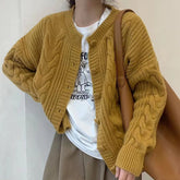 Aiertu datenight fall outfits Thickened Twist Cardigan Early Autumn Korean Style Soft Milk Style Loose Sweater Coat Fashionable Knitted aiertu