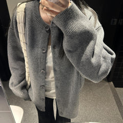 Aiertu trending fall outfits Gray Lazy Sweater Coat Autumn and Winter Women's Early Autumn Chic Top Korean Style Sweater aiertu