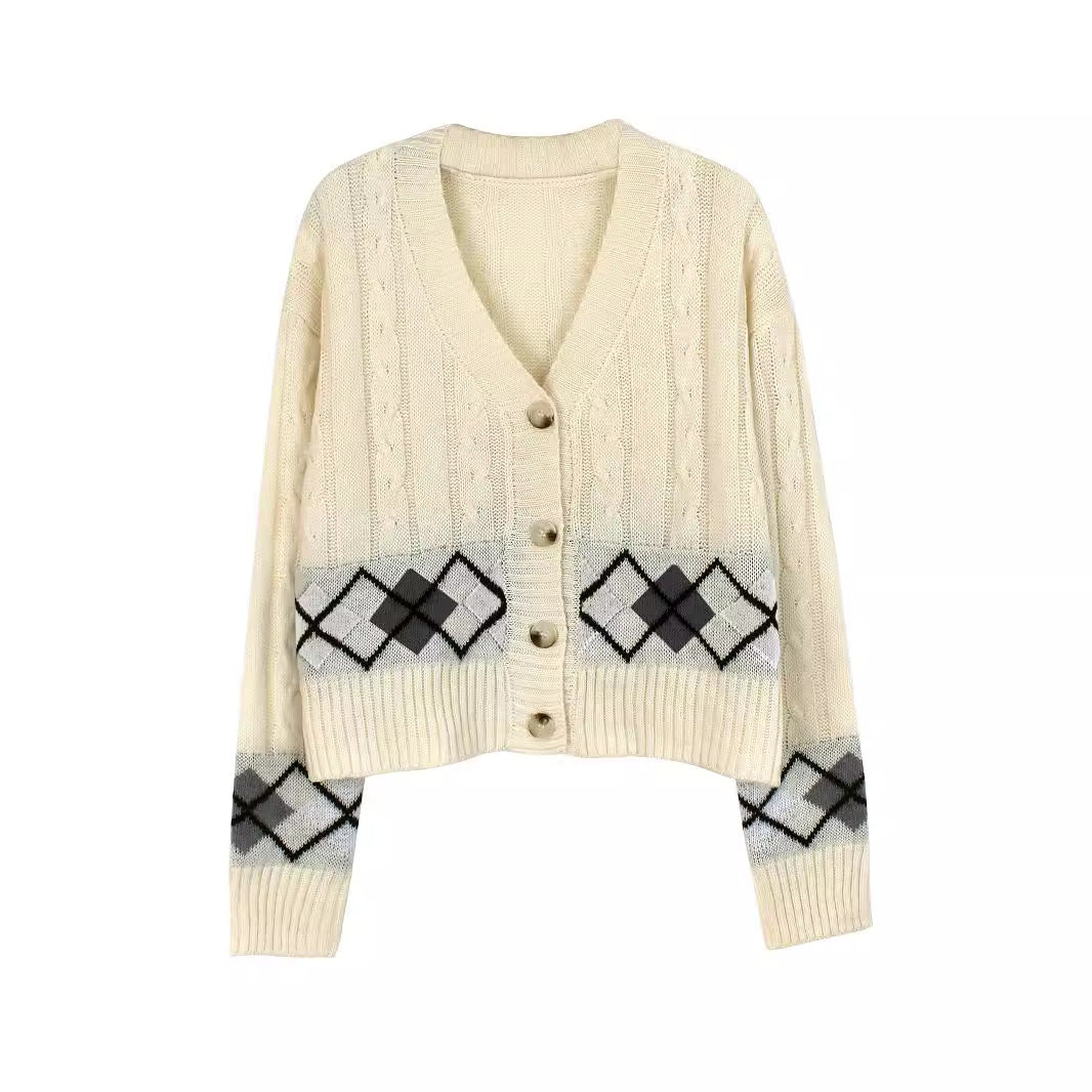 Aiertu y2k outfits Long Sleeve Cardigan Short Twist Coat Knitwear Spring, Autumn and Winter aiertu