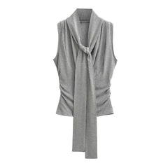 Aiertu tyler the creator outfits Swing Collar Sleeveless Vest Women's Summer French Temperament Halter Lace-up Tight Slimming Top aiertu