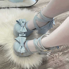 Aiertu shoes Sweet Lolita Shoes round Toe Cute Girl's Shoes Japanese Mary Jane Chunky Heel High Heels Waterproof Platform aiertu