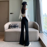 Aiertu fashion outfits High-Grade Casual Pants for Women Autumn and Winter Low Waist Slim Fit Comfortable Fashion Single Pants Fleece-lined Suit Pants aiertu