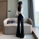 Aiertu fashion outfits High-Grade Casual Pants for Women Autumn and Winter Low Waist Slim Fit Comfortable Fashion Single Pants Fleece-lined Suit Pants aiertu