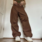 Aiertu fashion outfits Summer Drawstring Elastic Buckle Loose Ankle-Tied High Waist Casual Trousers Overalls aiertu