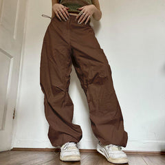 Aiertu fashion outfits Summer Drawstring Elastic Buckle Loose Ankle-Tied High Waist Casual Trousers Overalls aiertu