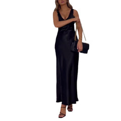 Aiertu black sweater dress outfit Women's Summer New Sexy Vest Long Skirt Solid Color High Waist Dress Women aiertu