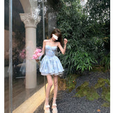 Aiertu prom dresses Fairy Sweet Fishbone Sling Dress Women's Summer New Jue Beautiful Pettiskirt Birthday Gift Skirt Tube Top Short Skirt Cardigan aiertu