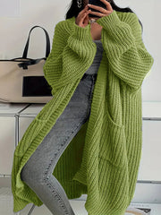 Aiertu fall outfits Women's Autumn and Winter plus Size Casual Sweater Extended Cardigan aiertu