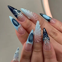 Aiertu business casual outfits Summer Ocean Nail Patch Refreshing Detachable Nail 3D Three-Dimensional Shell Wear Nail Pearl Nail Piece Flower aiertu
