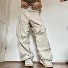 Aiertu fashion outfits Summer Drawstring Elastic Buckle Loose Ankle-Tied High Waist Casual Trousers Overalls aiertu