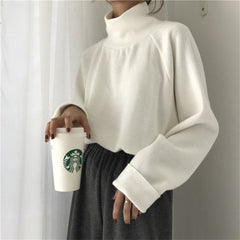 Aiertu comfy outfits winter Autumn and Winter De Velvet Fabric Basic Loose Long-Sleeved T-shirt Women's Raglan Sleeve Top Bottoming Shirt aiertu