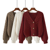 Aiertu y2k outfits Spring Korean Style Western Style Sweater Women's Retro Top Loose V-neck Short Knitted Cardigan Coat Fashion aiertu