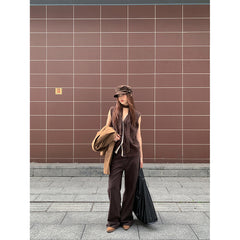 Aiertu leapord halloween outfit Fall 2024 American Vintage Jeans Women Maillard Loose Wide Leg Trousers Women aiertu