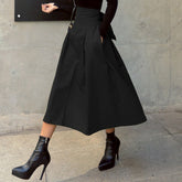 Aiertu fashion outfits Women's Spring Women's Solid Color Skirt A- Line Umbrella Skirt Bow Waist Large Swing Dress aiertu