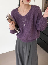 Aiertu datenight fall outfits Korean Style Gentle V-neck Soft Glutinous Skin-Friendly Twist Sweater Women's Lazy Temperament Sweater aiertu