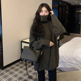 Aiertu style Soft Glutinous Turtleneck Pullover Women's Autumn and Winter Loose Lazy Style Mid-Length Inner Sweater Top aiertu