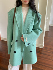 Aiertu joker costume female outfit Autumn and Winter Korean Style Suit Style Loose Woolen Coat Women's Commuter Double-Sided Wool Coat aiertu