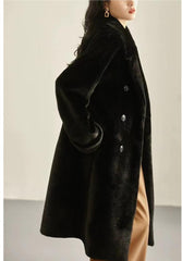 Aiertu cold weather outfits Autumn Thickened Extended Suit Collar Faux Mink Fur Fur Integrated Fur Environmental Protection Fur Women's Coat Large aiertu