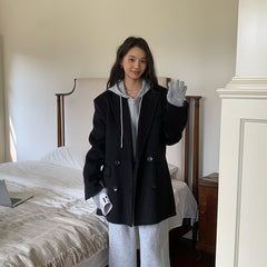 Aiertu joker costume female outfit Autumn and Winter Korean Style Suit Style Loose Woolen Coat Women's Commuter Double-Sided Wool Coat aiertu