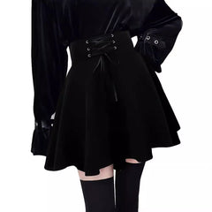 Aiertu guys in skirts Million Holy Festival Gothic High Waist Mini Skirt Elastic Strap A- line Skirt aiertu