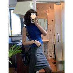 Aiertu curvy casual outfits French Retro Style High Waist Sheath Skirt Women's Autumn Slim Slimming Elegant Fashion Skirt aiertu