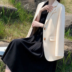 Aiertu joker costume female outfit Suit Jacket for Women Korean Style Spring and Autumn Internet Celebrity Casual Small Suit British Style aiertu