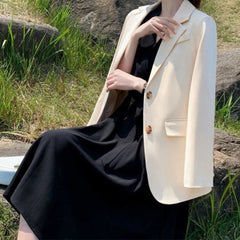 Aiertu joker costume female outfit Suit Jacket for Women Korean Style Spring and Autumn Internet Celebrity Casual Small Suit British Style aiertu