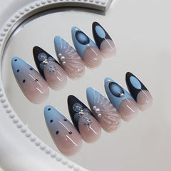 Aiertu business casual outfits Summer Ocean Nail Patch Refreshing Detachable Nail 3D Three-Dimensional Shell Wear Nail Pearl Nail Piece Flower aiertu
