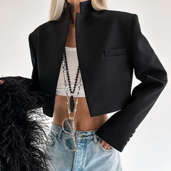 Aiertu queen of hearts costume High-End Small Stand Collar Fashion Short Coat Autumn and Winter Niche Suit Top aiertu
