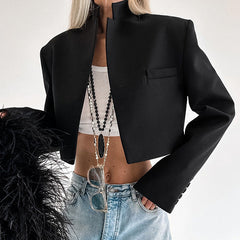Aiertu queen of hearts costume High-End Small Stand Collar Fashion Short Coat Autumn and Winter Niche Suit Top aiertu
