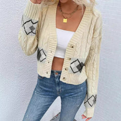 Aiertu y2k outfits Long Sleeve Cardigan Short Twist Coat Knitwear Spring, Autumn and Winter aiertu