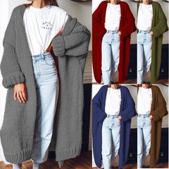 Aiertu fall outfits Plus Size Knitted Cardigan Women's Mid-Length Loose Casual Fashion Sweater Coat Women aiertu