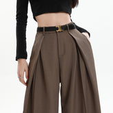Aiertu business casual outfits Jinyin Suit Wide-Leg Pants Women's Spring High Waist Slimming Loose Straight Mop Drape Casual Trousers aiertu