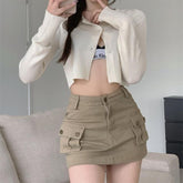 Aiertu joker costume female outfit Autumn Skirt Ins Fashionable Workwear Skirt Women's Khaki Hot Girl High Waist Slimming Sheath Skirt aiertu