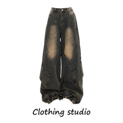 Aiertu shamar Retro Hong Kong Style Wear a Whole Suit Two-Piece Halter Top with Casual Jeans Two-Piece Set aiertu