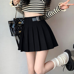 Aiertu tailgate outfit black women Khaki Hot Girl Skirt JK Pleated Skirt Women's Autumn and Winter High Waist Skirt Fluffy A- line Skirt aiertu