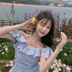 Aiertu dorothy costume Summer French First Love Sweet Careful Machine Super Fairy Mori Hepburn Style Salty Sweet Dress aiertu