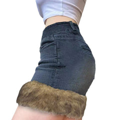 Aiertu y2k outfits Fashion Ins Style Frayed Edge Washing Denim Retro Short Skirt Personalized Fried Street All-Match Hot Girl Skirt aiertu