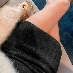 Aiertu fall outfits Skirt Autumn and Winter Women's Short Skirt Sequined Skirt Sequined Skirt Tweed One-Step Hip Skirt Mid-Length aiertu