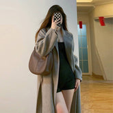 Aiertu simple winter outfits Maillard Double-Sided Fleece Mid-Length over-the-Knee Woolen Coat Women's Small Slimming Autumn and Winter Woolen Coat Fashion aiertu