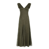 Aiertu prom dresses Mori Vintage Lace Stitching See-through V-neck Dress Summer American Fashion Small Flying Sleeve Dress aiertu