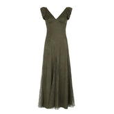 Aiertu prom dresses Mori Vintage Lace Stitching See-through V-neck Dress Summer American Fashion Small Flying Sleeve Dress aiertu