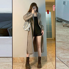 Aiertu simple winter outfits Maillard Double-Sided Velvet Mid-Length Fashion Woolen Coat Women's Autumn and Winter Small Slimming Woolen Large aiertu