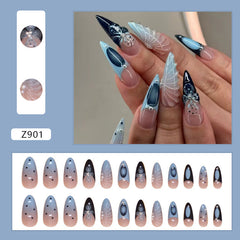 Aiertu business casual outfits Summer Ocean Nail Patch Refreshing Detachable Nail 3D Three-Dimensional Shell Wear Nail Pearl Nail Piece Flower aiertu