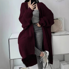 Aiertu fall outfits Cardigan Casual Loose Texture Clear Long aiertu