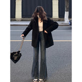 Aiertu joker costume female outfit Black Suit Jacket for Women Spring and Autumn Small High-End Fashion Net Red Suit Jacket Trendy Chic aiertu