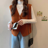 Aiertu dress to impress outfits Women's Korean-Style Knitted Vest Spring and Autumn Sweater Overwear Vest Sleeveless Vest aiertu