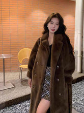 Aiertu cold weather outfits Autumn Thickened Extended Suit Collar Faux Mink Fur Fur Integrated Fur Environmental Protection Fur Women's Coat Large aiertu