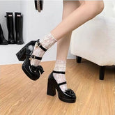 Aiertu shoes Lolita Leather Shoes Campus Sweet Cool Hot Girl High Heels Retro Hepburn Style Mary Jane Shoes Lo Fashion aiertu